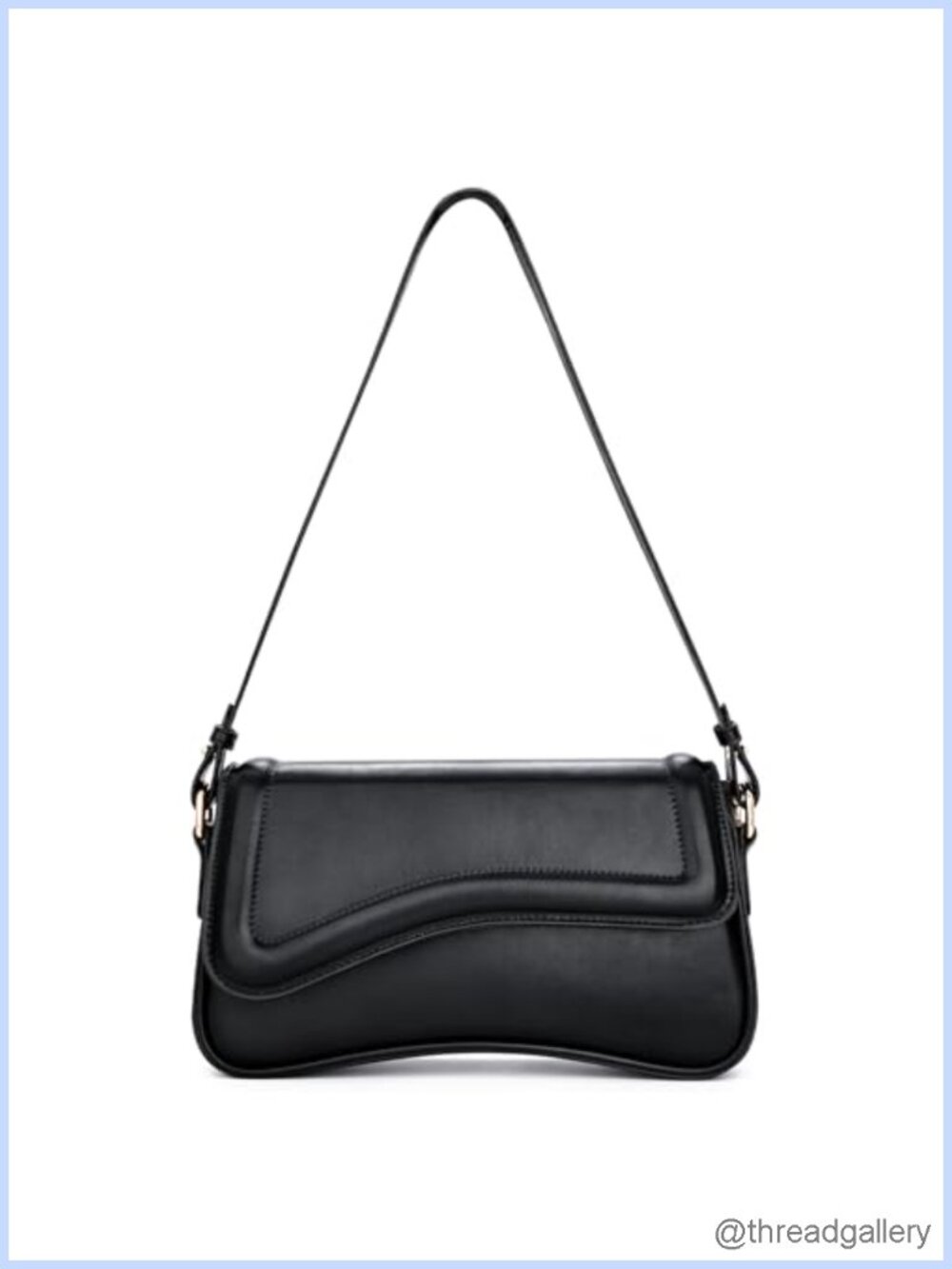Vegan Leather Saddle Shoulder Bag Clutch with 2 Straps